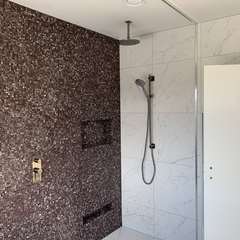 Red mosaic feature wall