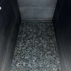 Pebble shower floor